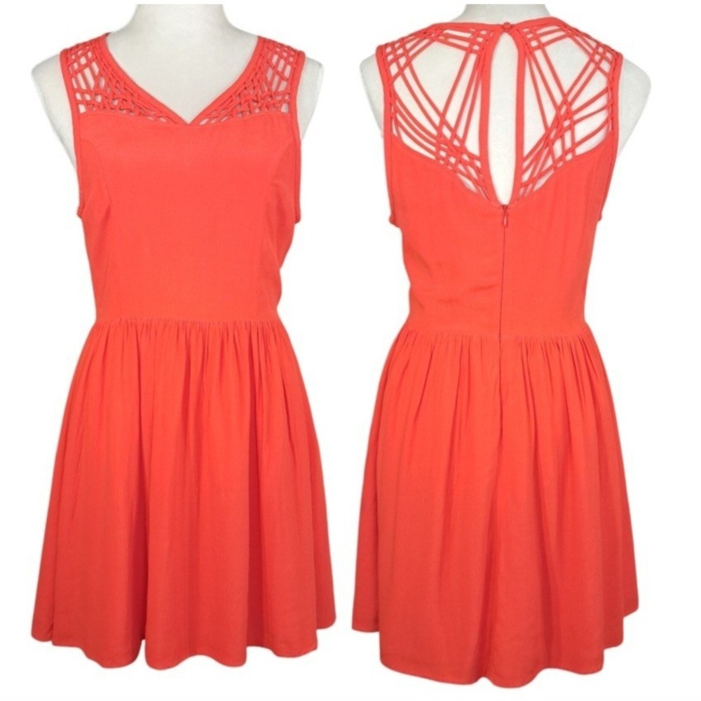 Altar'd State Dress Size M Orange Fit Flare Style Lined Strappy Back‎ Sleeveless